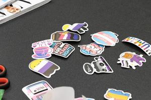 Primary view of object titled '[Stickers for zine-making]'.