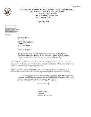 Clearinghouse Response - Intermin Reply to Consolidating DISA in the NCR