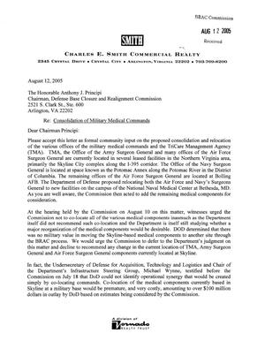 Executive Correspondence - Letter from Charles E. Smith Commercial Realty to Chairman Principi