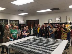[Group of fibers students and a coverlet woven]