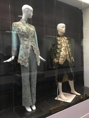 [An Alexander McQueen suit and an eighteenth-century suit]