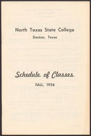 Primary view of object titled 'North Texas State College Schedule of Classes: Fall 1956'.
