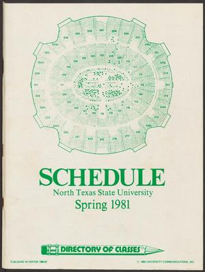 North Texas State University Schedule of Classes: Spring 1981
