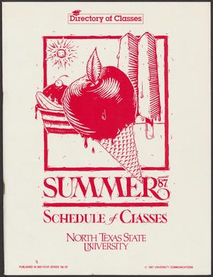 North Texas State University Schedule of Classes: Summer 1987