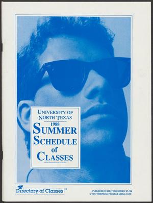 Primary view of object titled 'University of North Texas Schedule of Classes: Summer 1988'.