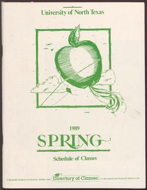 University of North Texas Schedule of Classes: Spring 1989