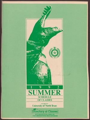 University of North Texas Schedule of Classes: Summer 1992
