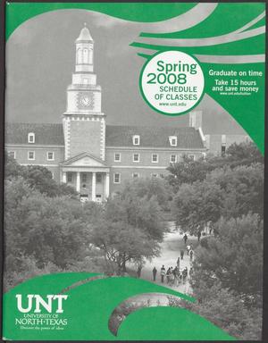 University of North Texas Schedule of Classes: Spring 2008