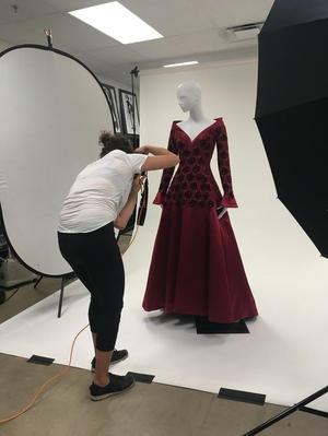 [Sheryl Lanzel photographing details of an haute couture dress]