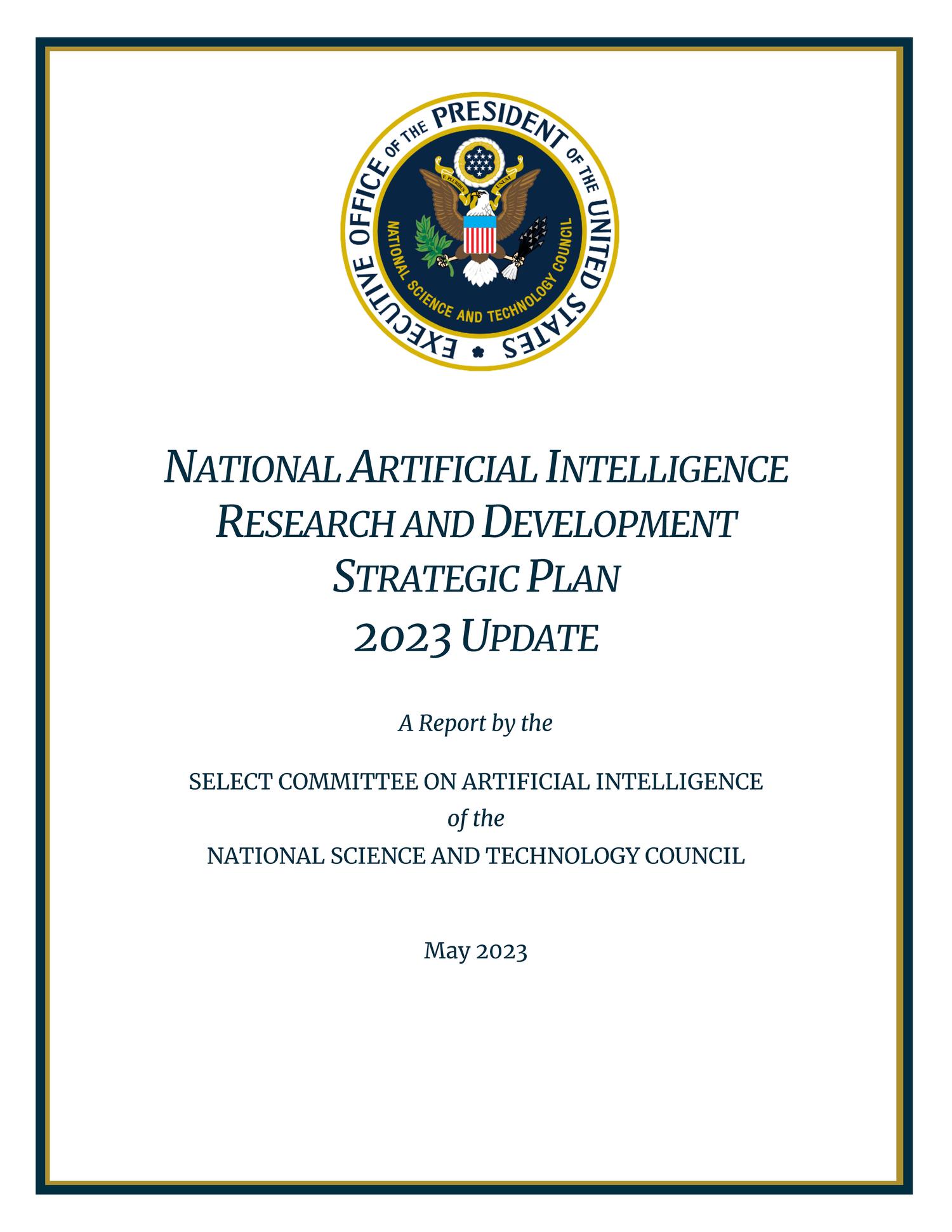 national artificial intelligence research and development strategic plan