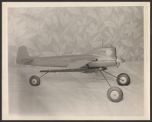 Primary view of object titled '[Forster model airplane]'.