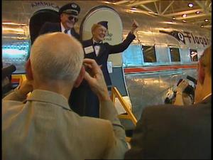 [News Clip: American Airlines DC 3 Airplane]