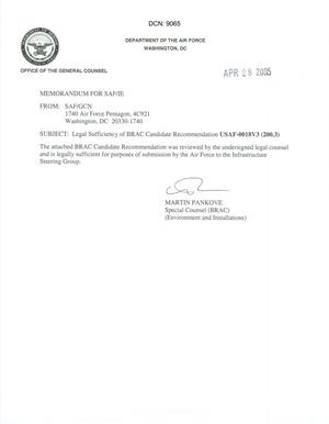 Legal Sufficiency Memorandum USAF 0018V3 (200.3)