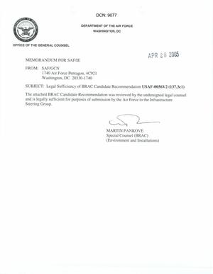 Legal Sufficiency Memorandum USAF 0056V2 (137.3c1)