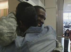 [News Clip: Embracing Our Heroes as Armed Forces Return from Mission at DFW Airport]