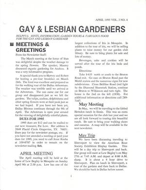 Gay and Lesbian Gardeners, Volume 3, Number 4, March 1995