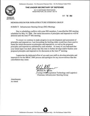 Memorandum from Michael Wynne Chairman, ISG dated 14 May 2004