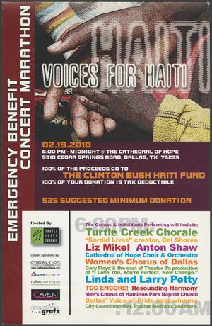 [Emergency Benefit Concert Marathon: Voices for Haiti]