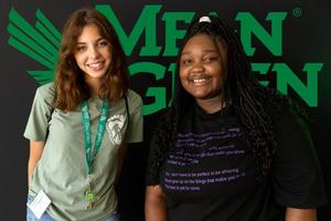 [Valerie Kulnar and Morgan McNeal at the University of North Texas Student Orientation 8]