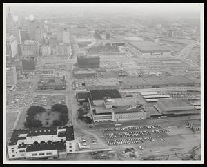[An aerial view of Dallas buildings and streets, 1]