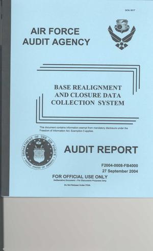 BRAC 05, BRAC Data Collection, F2004-0008-FB4000, dtd 27 Sep 04