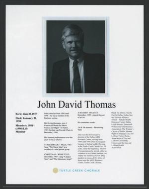[Obituary John David Thomas]