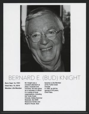 [Bernard E. (Bud) Knight Obituary]