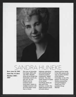 [Obituary for Sandra Huneke]