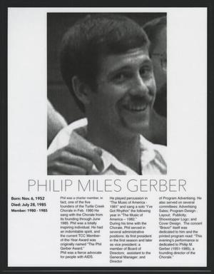 [Obituary for Philip Miles Gerber]