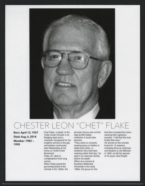 [Obituary for Chester Leon "Chet" Flake]