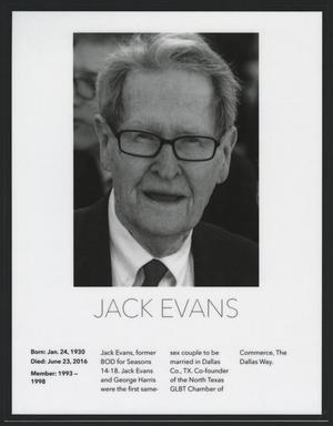 [Obituary for Jack Evans]