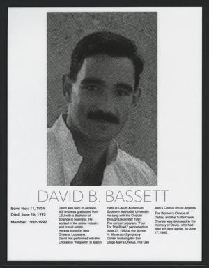 [Obituary for David B. Bassett]