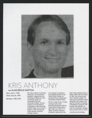 [Obituary for Kris Anthony]