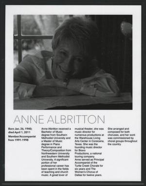[Obituary for Anne Albritton]