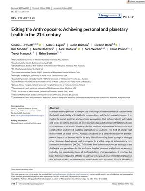 Primary view of object titled 'Exiting the Anthropocene: Achieving personal and planetary health in the 21st century'.