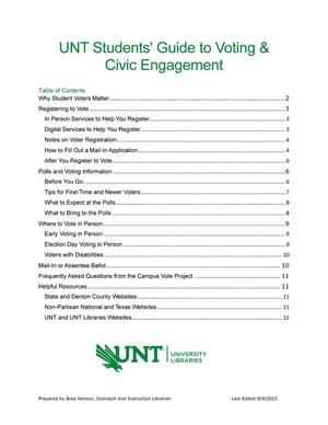UNT Students' Guide to Voting & Civic Engagement