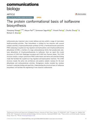 Primary view of object titled 'The protein conformational basis of isoflavone biosynthesis'.