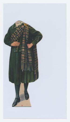 [Green Paper Doll Outfit with Tartan Sash]