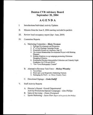 Primary view of object titled '[Denton CVB Advisory Board: Compilation of Meetings, Reports, and Promotional Materials]'.