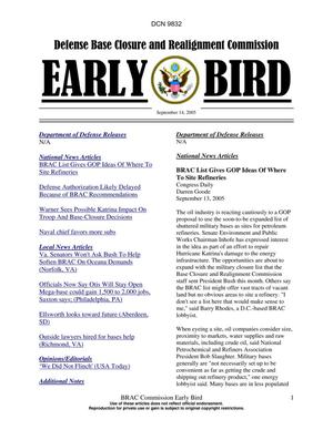 BRAC Early Bird 14 September 2005