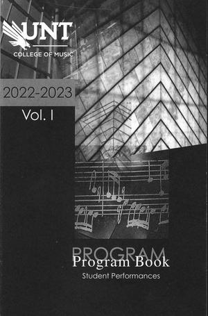 Primary view of object titled 'College of Music Program Book 2022-2023: Student Performances'.