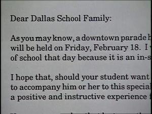 [News Clip: Parade Plan- Dallas Independent School District]