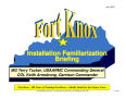 Text: Fort Knox Installation Familiarization Briefing (27 April 05)