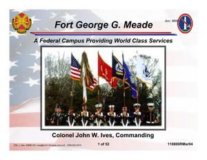Fort Meade Installation Familiarization Briefing (11 Mar 04)