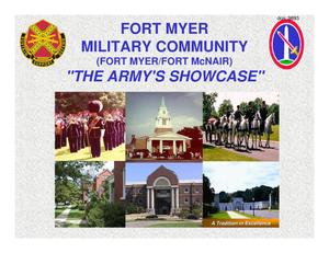 Fort Meyer/Fort McNair Installation Familiarization Briefing