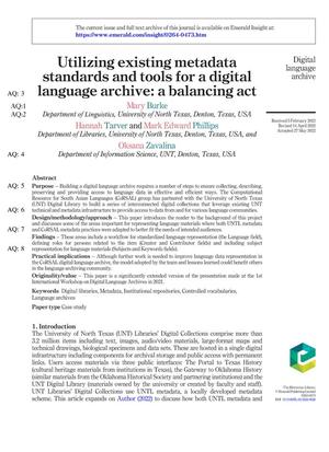 Using existing metadata standards and tools for a digital language archive: a balancing act