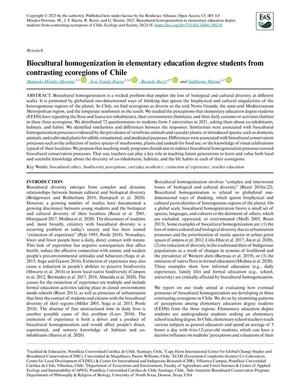 Biocultural homogenization in elementary education degree students from contrasting ecoregions of Chile