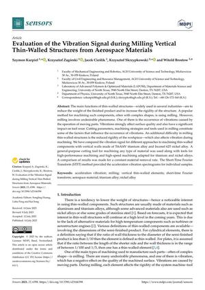 Evaluation of the Vibration Signal during Milling Vertical Thin-Walled Structures from Aerospace Materials