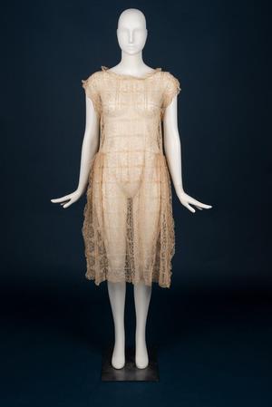 Primary view of object titled 'Lace overdress'.