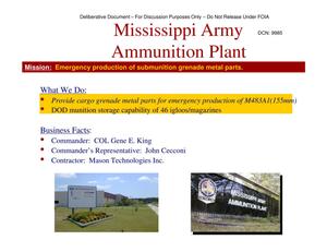 Mississippi AAP Installation Familiarization Briefing (20 May 04)